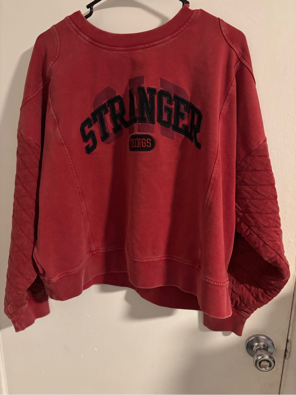 GAP x Stranger Things Red Quilted Sleeve Graphic Sweatshirt